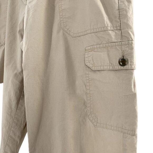 "CHAPS Denim" Cropped Cargo Khaki Chino Straight Leg Ankle Tie Pants Sz 8 - Picture 2 of 5